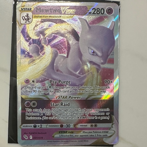 pokemon card mewtwo lv x 221/172 - Mewtwo VSTAR PSA 10 main image 1